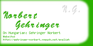 norbert gehringer business card